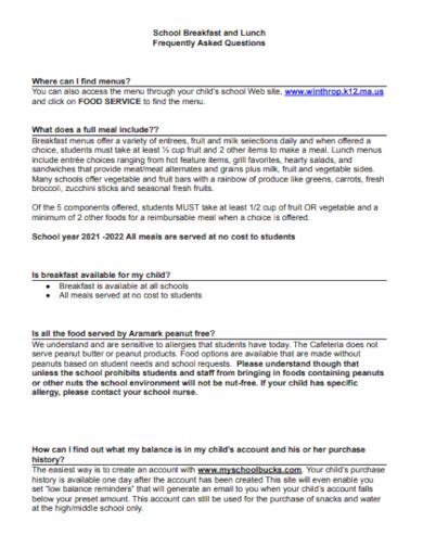 High School FAQ .